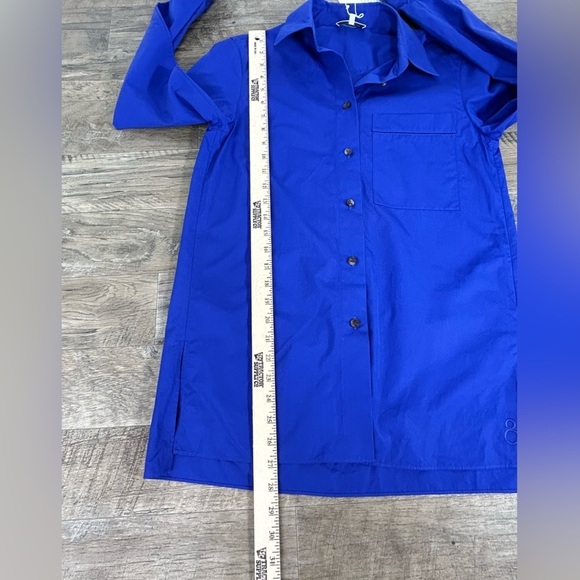 NWT Lafayette 148 Bright Blue Lace Detail Button Up - Picture 8 of 11